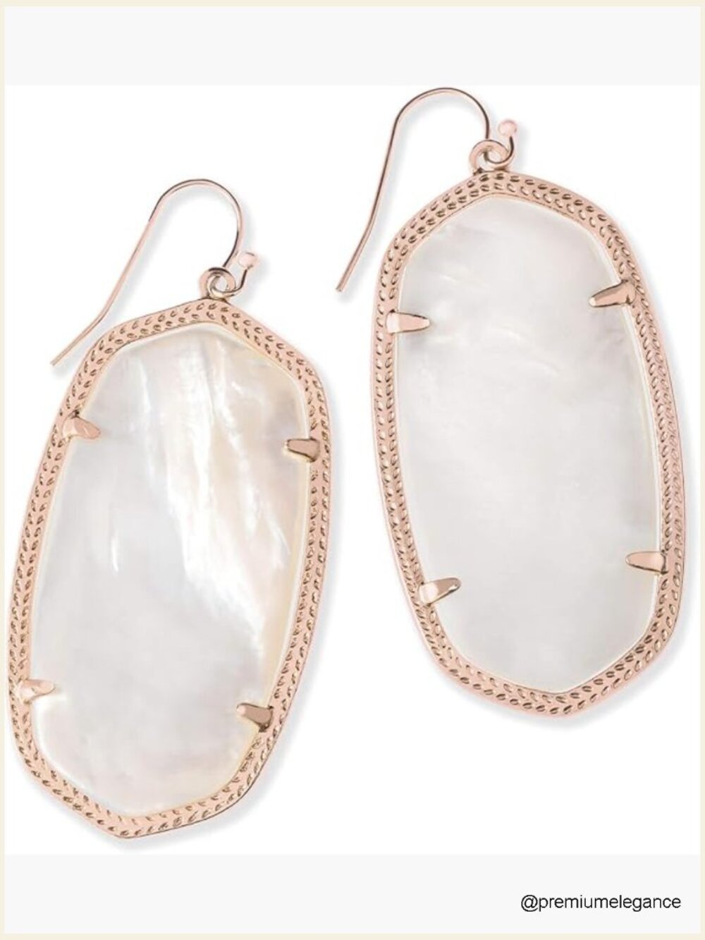Statement Drop Earrings - Open Frame 14K Rose Gold Plated